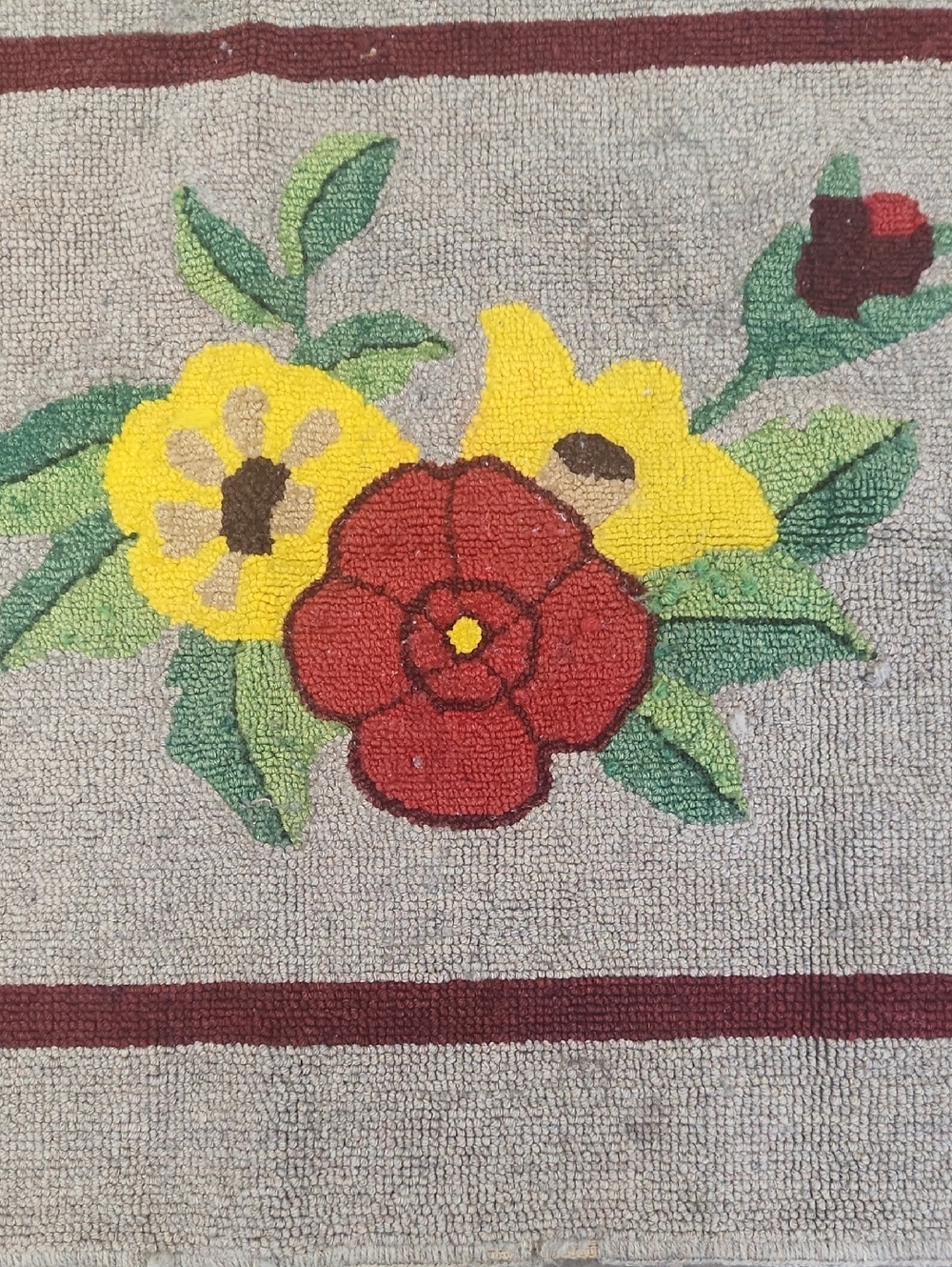 Floral Hooked Rug - Picture 2 of 6